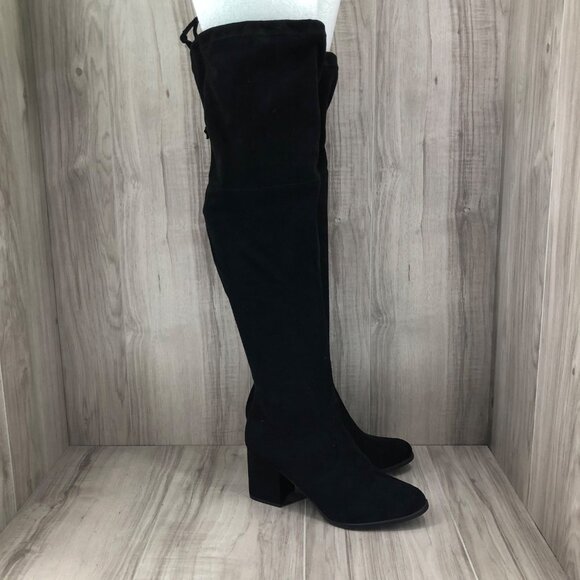 Unisa OTK Boots Womens 8.5 Black Pull On Over The Knee - Picture 1 of 10